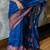 Blue soft linen slub jacuard work designer saree with blouse