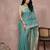 Teal color blended cotton woven designer ceremonial sober looks saree