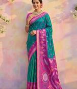 Sky blue color soft silk woven designer graceful ethnic partywear saree