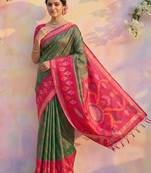 Mehnadi color soft silk woven designer graceful ethnic partywear saree