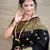 Black soft silk blend banarasi jacuard work designer saree with blouse