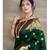 Green soft silk blend banarasi jacuard work designer saree with blouse