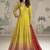 Yellow embroidered georgette anarkali suit semi stitched up to 42" size