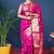 Pink soft silk blend banarasi jacuard work designer saree with blouse