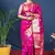 Pink soft silk blend banarasi jacuard work designer saree with blouse