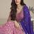 Rani pink embroidered georgette anarkali suit semi stitched up to 42" size