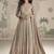Beige embroidered georgette anarkali suit semi stitched up to 42" size