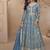 Light blue simar silk embroidered suit semi stitched up to 42" size