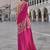 Hot pink crepe one shoulder kaftan top with palazzo  semi stitched up to 42" size