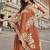 Rust crepe one shoulder kaftan top with palazzo semi stitched up to 42" size
