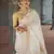 White soft linen slub jacuard work designer saree with blouse