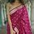 Dark purple soft linen slub jacuard work designer saree with blouse