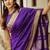 Purple soft silk blend banarasi jacuard work designer saree with blouse