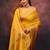 Yellow soft silk blend banarasi jacuard work designer saree with blouse
