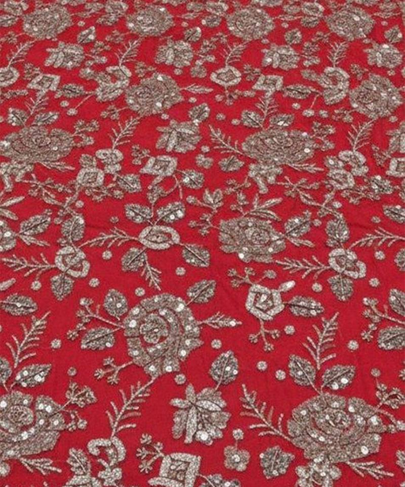 Maroon Tissue Lehenga Set