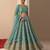 Turquoise Blue Embroidered Tissue Lehenga Set