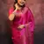 Rani pink soft silk blend banarasi jacuard work designer saree with blouse