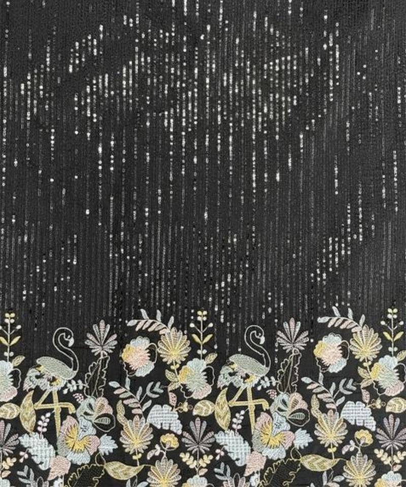 Black Embroidered Silk Lehenga Set