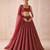 Maroon Printed Brocade Lehenga Set