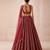 Maroon Printed Brocade Lehenga Set