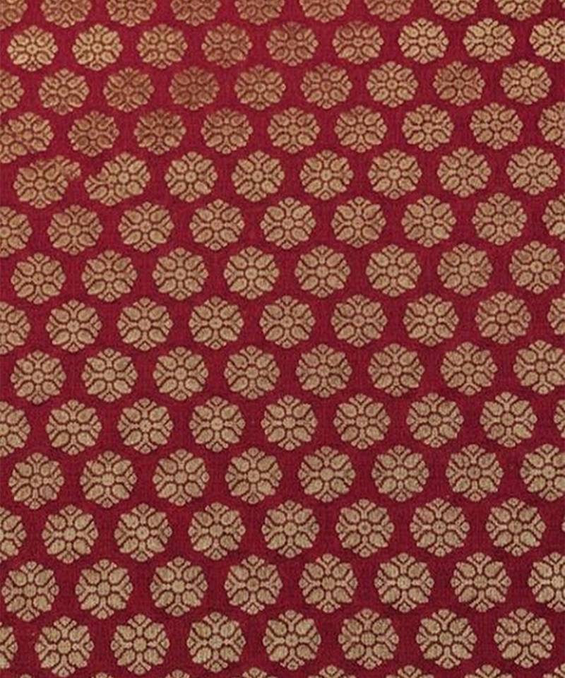 Maroon Printed Brocade Lehenga Set