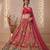 Pink Printed Crepe Lehenga Set