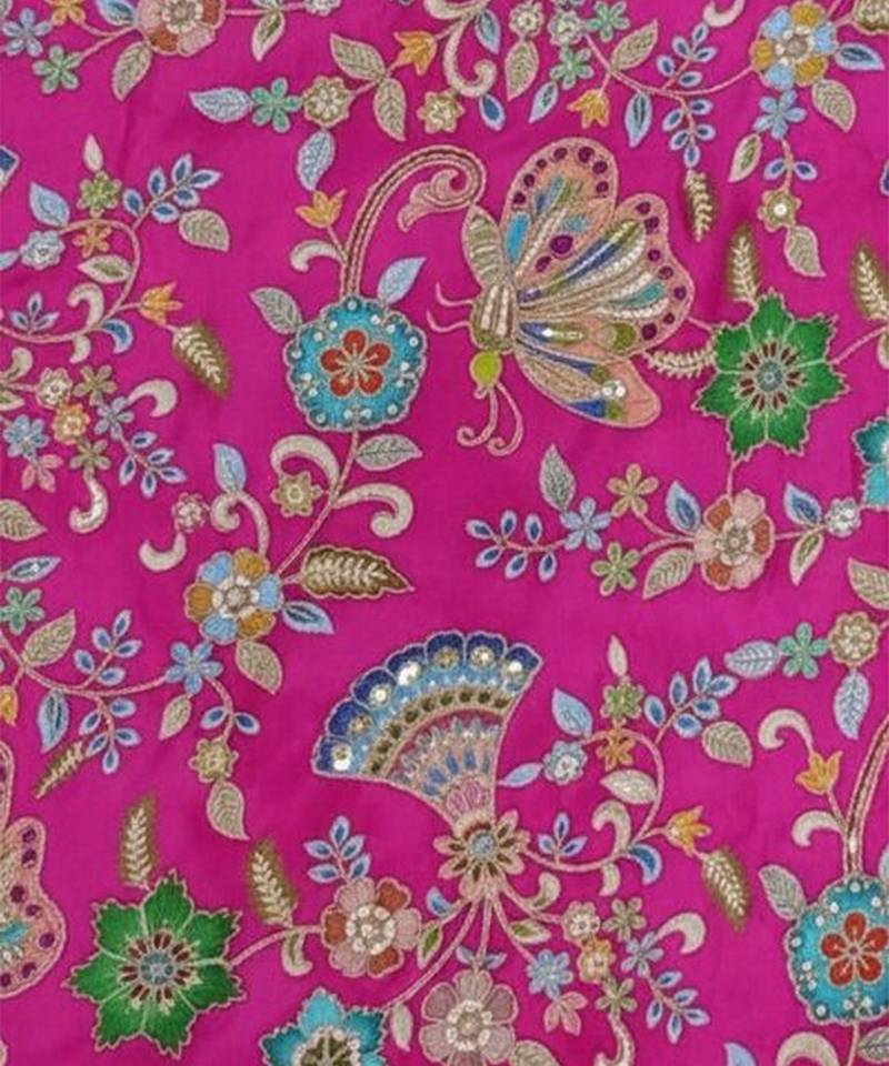 Pink Crepe Lehenga Jacket Set