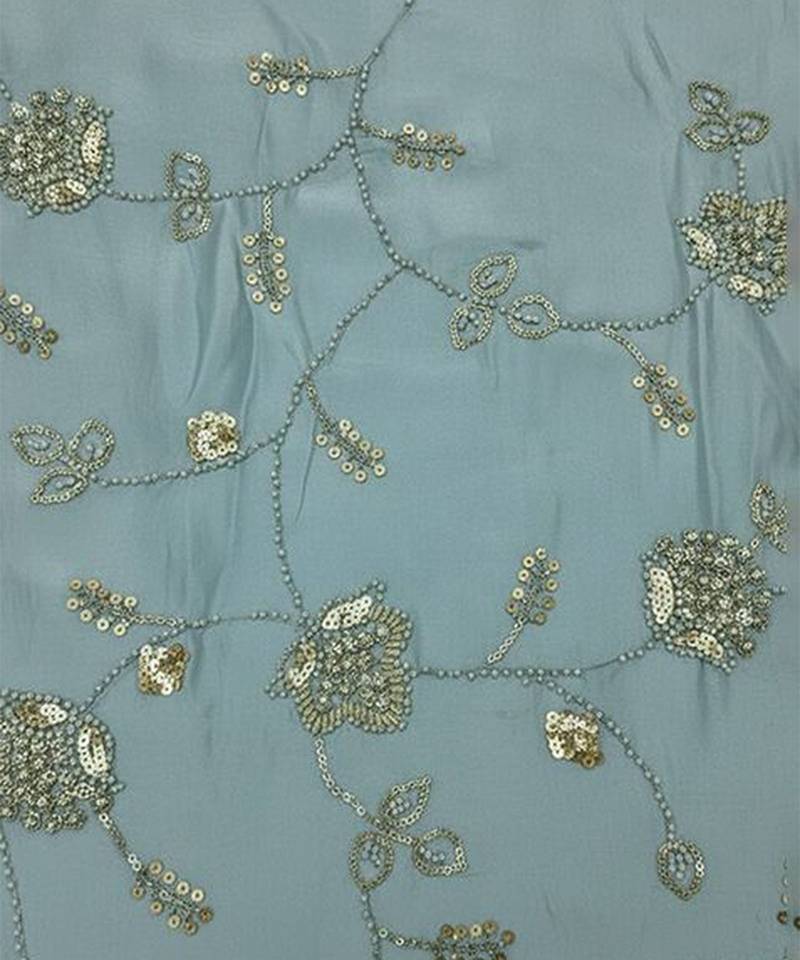 Blue Silk Fusion Lehenga Set