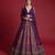 Purple Printed Crepe Lehenga Set