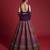 Purple Printed Crepe Lehenga Set