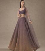 Dusty Plum Tissue Lehenga Set