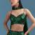 Emerald Green Embroidered Georgette Lehenga Set
