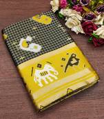 Black soft silk blend banarasi jacuard work designer saree with blouse