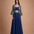 Navy Blue Chiffon Lehenga Jacket Set