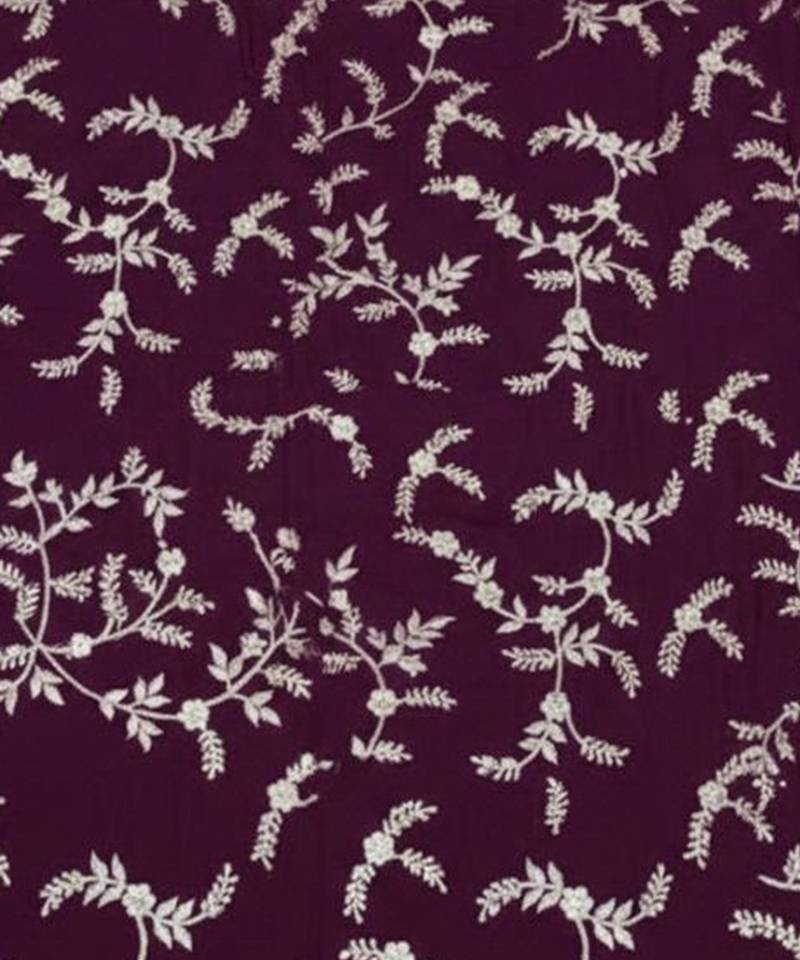 Purple Crepe Lehenga Set