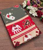 Black soft silk blend banarasi jacuard work designer saree with blouse