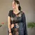 Black soft silk blend banarasi jacuard work designer saree with blouse
