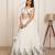 WHITE EMBROIDERY WORK GEORGETTE FABRIC PARTY WEAR LEHENGA CHOLI WITH DUPATTA.