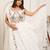 WHITE EMBROIDERY WORK GEORGETTE FABRIC PARTY WEAR LEHENGA CHOLI WITH DUPATTA.