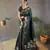 Green soft silk blend banarasi jacuard work designer saree with blouse