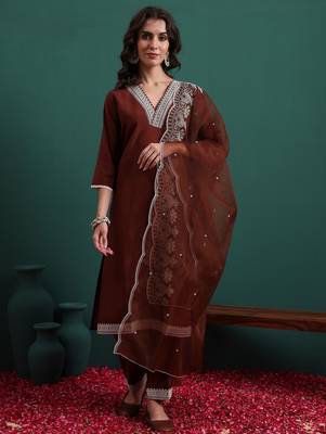 Coffee color beautiful suit for classy trendy girl 1