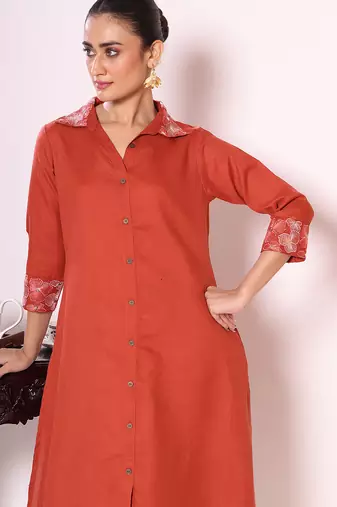 Rust color beautful poly silk stylish partywear attire for girls
