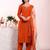 Rust color poly silk fabric smart ethnic partywear kurta set