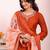 Rust color poly silk fabric smart ethnic partywear kurta set