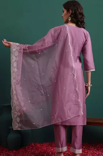 Lavender color beautiful suit for classy trendy girl
