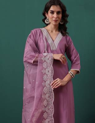 Lavender color beautiful suit for classy trendy girl 3