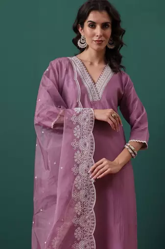 Lavender color beautiful suit for classy trendy girl
