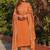 Rust color vichitra fabric beautiful partywear dress for girls