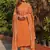 Rust color vichitra fabric beautiful partywear dress for girls