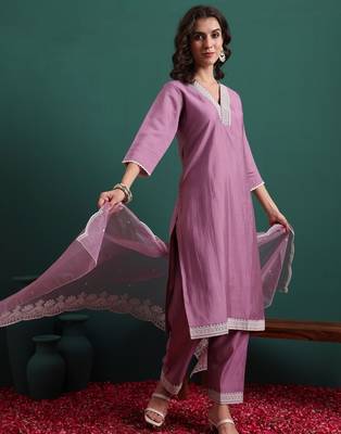 Lavender color beautiful suit for classy trendy girl 4